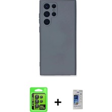 DS LLC Ieg™ Galaxy S24 Ultra Kılıf Ahenk Serisi - Siyah Durable Full Glue Curved Cam + Siyah Raze Metal