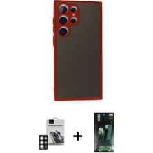 DS LLC Ieg™ Galaxy S24 Ultra Kılıf Ahenk Çizgi Serisi - Şeffaf 360 Full Body Arka Koruyucu + Pembe Pv