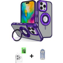 DS LLC Ieg™ iPhone 16 Pro Kılıf Nova Minimal Serisi - Siyah Joko Magic 5d Cam + Beyaz Raze Metal Kamera