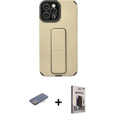 DS LLC Ieg™ iPhone 12 Pro Max Kılıf Çekirdek Yansıma - Siyah Bilvis Hayalet Cam Ekran Koruyucu + Mavi