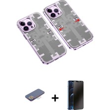 DS LLC Ieg™ iPhone 13 Pro Max Kılıf Ufuk Doku Prime - Siyah 3D Antistatik Hayalet Cam Ekran Koruyucu +