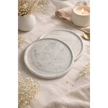 Sisay Home Mermer Desen Dekoratif Tepsi 25 cm | Modern & Bohem Ev Dek