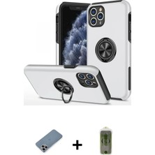 DS LLC Ieg™ iPhone 11 Pro Max Kılıf Odak Form Prime - Siyah Joko Magic 5d Hayalet Cam + Mor Metal Kamer