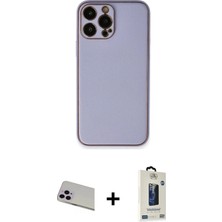 DS LLC Ieg™ iPhone 13 Pro Max Kılıf Yadigar Klasik - Siyah Bilvis Hayalet Cam Ekran Koruyucu + Mor Rain