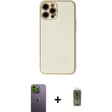 DS LLC Ieg™ iPhone 12 Pro Max Kılıf Ahenk Işık - Siyah Joko Magic 5d Hayalet Cam + Yeşil Neon Fosfor