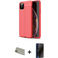 DS LLC Ieg™ iPhone 11 Pro Max Kılıf Doruk Klasik Özel Seri - Siyah 3D Antistatik Hayalet Cam Ekran Kor