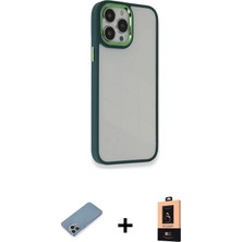 DS LLC Ieg™ iPhone 13 Pro Max Kılıf Eksen Doku Prime - Şeffaf Maxco Cam Ekran Koruyucu + Gökkuşağı