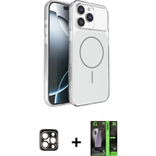 DS LLC Ieg™ iPhone 16 Pro Max Kılıf Kutup Doku Serisi - Şeffaf 360 Full Body Arka Koruyucu + Gold Pvd