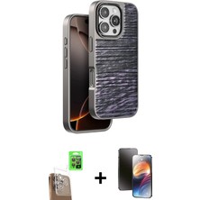 DS LLC Ieg™ iPhone 16 Pro Kılıf Atlas Minimal Özel Seri - Siyah 3D Antistatik Mat Seramik Nano Ekran K