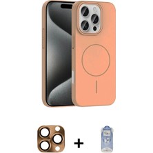 DS LLC Ieg™ iPhone 16 Pro Max Kılıf Siluet Doku Özel Seri - Siyah Joko Magic 5d Cam + Çöl Titanyum P