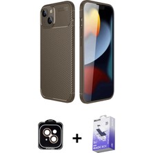 DS LLC Ieg™ iPhone 14 Kılıf Eksen Form Prime - Siyah Bilvis 5in1 5d Magic Hayalet Cam Ekran Koruyucu +