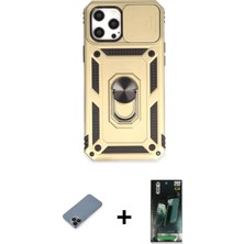 DS LLC Ieg™ iPhone 12 Pro Max Kılıf Ahenk Klasik - Siyah 360 Mat Full Body Arka Koruyucu + Siyah Metal