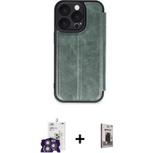 DS LLC Ieg™ iPhone 16 Pro Max Kılıf Zirve Yansıma Serisi - Siyah Bilvis Hayalet Cam Ekran Koruyucu + G