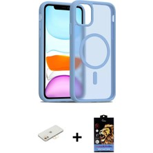 DS LLC Ieg™ iPhone 11 Kılıf Siluet Minimal Prime - Siyah Buffer Hayalet Cam Ekran Koruyucu + Sarı Renk