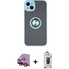 DS LLC Ieg™ iPhone 14 Kılıf Yörünge Çizgi - Siyah Bilvis Hayalet Cam Ekran Koruyucu + Kırmızı Raz