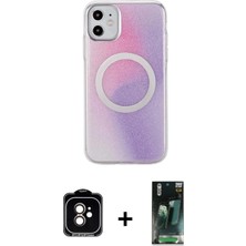 DS LLC Ieg™ iPhone 11 Kılıf Pusula Form - Siyah 360 Mat Full Body Arka Koruyucu + Turuncu Pvd Metal Kam