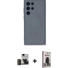 DS LLC Ieg™ Galaxy S24 Ultra Kılıf Ahenk Serisi - Siyah Bilvis Hayalet Cam Ekran Koruyucu + Gold Pvd Me