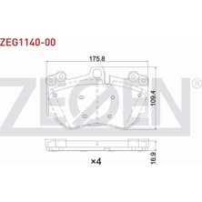 Otoco Porsche Cayenne (955) 3.2i 2002-2010 Ön Fren Balatası Ikazlı 95535193950|95535193951