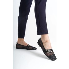 No 35 Moda 2 Tokalı Dantelli Kadın Babet