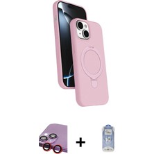 DS LLC Ieg™ iPhone 14 Kılıf Iz Işık Koleksiyonu - Siyah Joko Magic 5d Cam + Kırmızı Raze Metal Ka