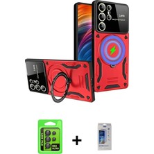 DS LLC Ieg™ Galaxy S24 Ultra Kılıf Kıvılcım Modern Serisi - Siyah Durable Full Glue Curved Cam + Siy