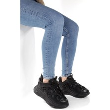 No 35 Moda Kalın Tabanlı Bağcıklı Unisex Beyaz Spor Ayakkabı