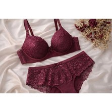 Doren “desteksiz Dantel Sütyen – Maroon Boş C Cup
