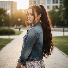 Alvera Bağlamalı Daalı At Kuyruğu / Koyu Kahve