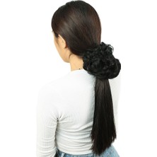 Alvera Yoğun Lı Lastikli Topuz Toka / Siyah