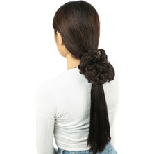 Alvera Yoğun Lı Lastikli Topuz Toka / Açık Kahve