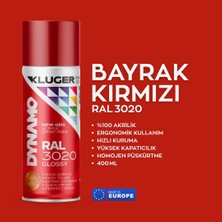 Hobi24 Kluger Dynamo Sprey Boya 400ML - Bayrak Kırmızı Ral 3020
