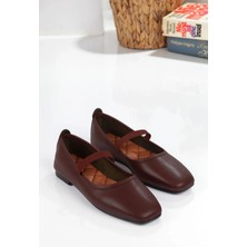 No 35 Moda Kare Burunlu Balerin Kadın Babet