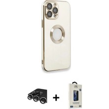 DS LLC Ieg™ iPhone 13 Pro Max Kılıf Iz Form Serisi - Siyah Bilvis Hayalet Cam Ekran Koruyucu + Gümü�