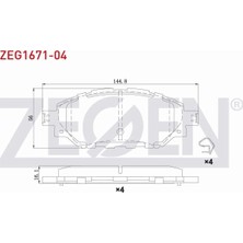 Otoco Toyota Hı-Lux Vııı Revo (N1) Pıck Up 2.4 D 4x4 Espsız 2015- Ön Fren Balatası Ikazlı 04465-0K350