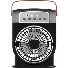 TeknoKapsül Şarjlı 600 ml Su Hazneli Taşınabilir Masaüstü Vanilatör Güçlü Fan 2000 Mah Pil Siyah