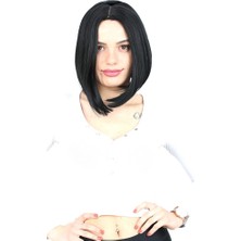 Alvera Kahkülsüz Düz Kısa Fiber Sen Peruk / Siyah