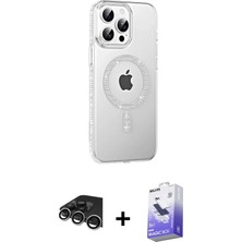 DS LLC Ieg™ iPhone 14 Pro Max Kılıf Yörünge Koleksiyonu - Siyah Bilvis 5in1 5d Magic Hayalet Cam Ekra