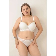 Pink Cadillac Beyaz Battal Beden Sütyen Takımı