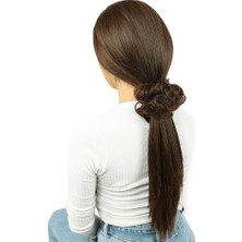 Alvera Lı Lastikli Topuz Toka / Kahve Karamel