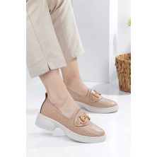 No 35 Moda Toka Detaylı Delikli Kadın Loafer Ayakkabı
