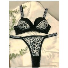 Pink Cadillac Leopar Desenli Destekli Sütyen