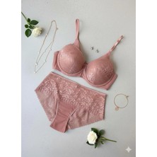 Doren Lüks Dantel Işlemeli Boş Kap Toparlayıcı Sütyen Seti - C Cup Özel Seri