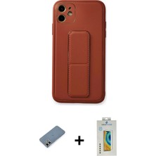DS LLC Ieg™ iPhone 12 Kılıf Akış Doku - Siyah Polymer Nano Ekran Koruyucu + Açık Yeşil Metal Kamer