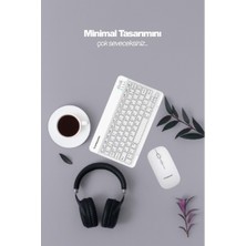 ForWhat Büro Ev Ofis Bilgisayarı Için Beyaz Kablosuz Klavye Mouse Seti
