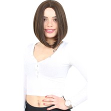 Alvera Kahkülsüz Düz Kısa Fiber Sen Peruk / Açık Kahve