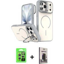 DS LLC Ieg™ iPhone 17 Pro Kılıf Çekirdek Klasik - Siyah Bilvis Hayalet Cam Ekran Koruyucu + Gümüş R