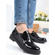 No 35 Moda Günlük Rahat ve Şık Kalın Tabanlı Kadın Bağcıklı Loafer Ayakkabı