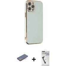 DS LLC Ieg™ iPhone 12 Pro Max Kılıf Yankı Serisi - Şeffaf Uv Polymer Nano Ekran Koruyucu + Mavi Renkl