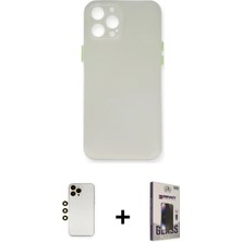 DS LLC Ieg™ iPhone 12 Pro Max Kılıf Yadigar Yansıma Serisi - Siyah Bilvis Hayalet Cam Ekran Koruyucu +
