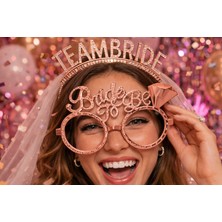 Çavuş E-Ticaret Team Bride Rose Gold Gözlük Bride To Be Taç Bekarlığa Veda Parti 2li Set